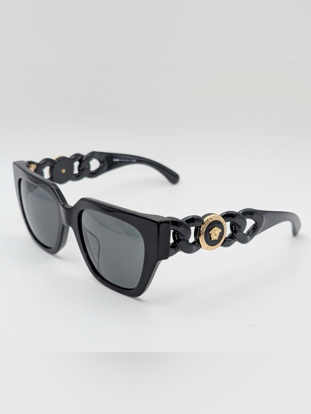 NWT Versace Black Square Frame Medusa Medallion Sunglasses New in Box Authentic - Picture 4 of 15